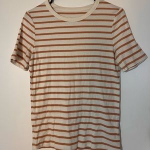 A New Day T Shirt. Size Medium. White and pink